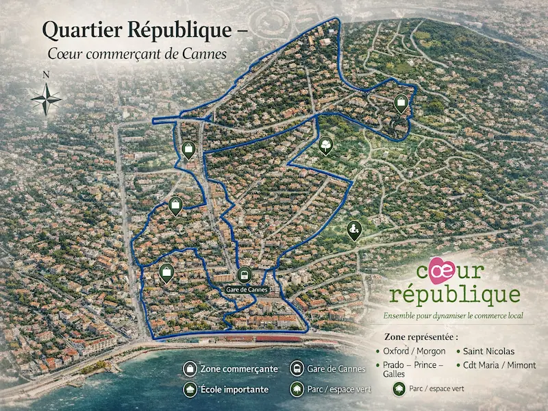 Plan du quartier République Cannes